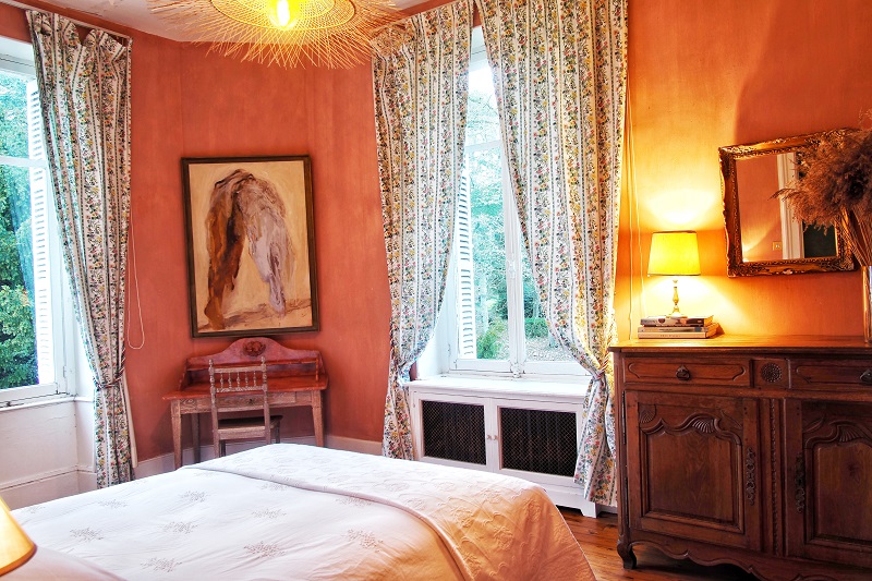 chambre rose manoir sologne