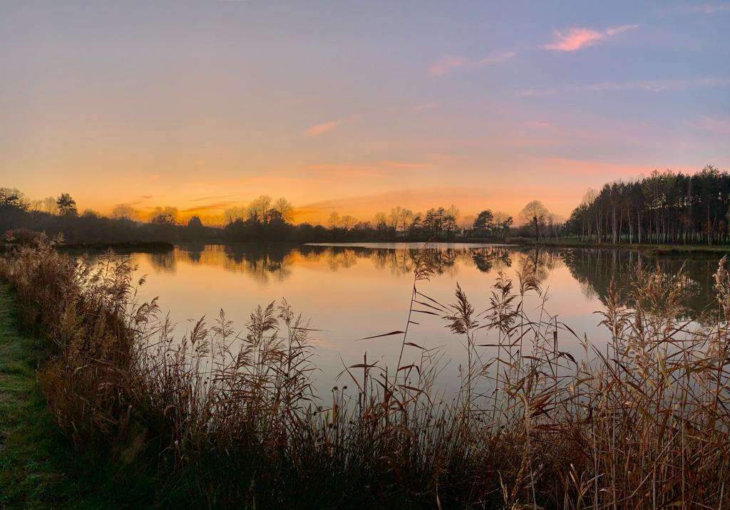 Etang en Sologne, La Blondellerie au couché du soleil